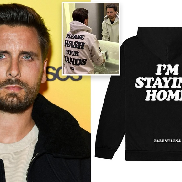 TALENTLESS “PLEASE WASH YOUR HANDS“ WHITE SWEATSHIRT, Size Small, Scott Disick - Picture 1 of 5